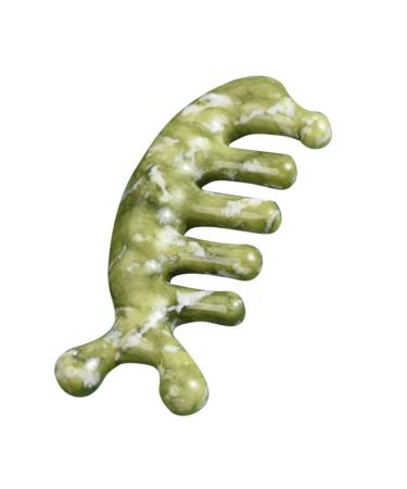 Magiclulu jade massage comb simple massage comb scalp massage device massage tool jade massage device jade handicrafts massage comb tool body massager kamm more reliable 11.50x4.50cm green