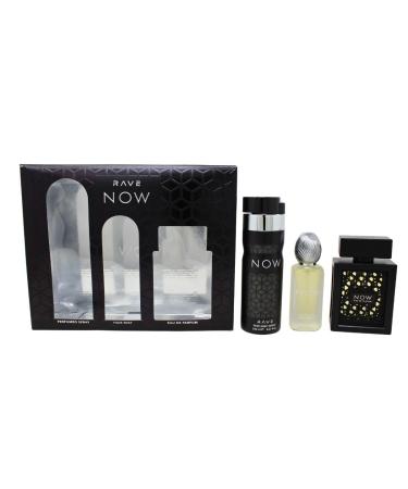 Lattafa Rave Now for Men 3 Piece Set (3.4 Oz Eau de Parfum Spray + 1.7 Oz Hair Mist + 6.7 Oz Deodorant Spray) 3.87 Fl Oz (Pack of 3) - Buy Online on GoSupps.com