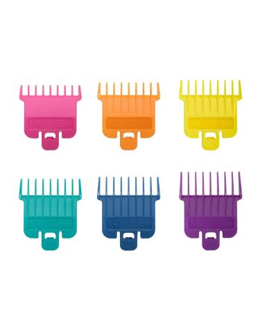 6Pcs Hair Clipper Guards Fits for Babyliss Pro FX787, FX726 and Andis T Outliner G, GO, GTO, ORL, LS2, LS3, PLS, PMT-1, RT-1, SLII, Color Coded Trimmer Guards Replacement - 1/16" to 3/8"