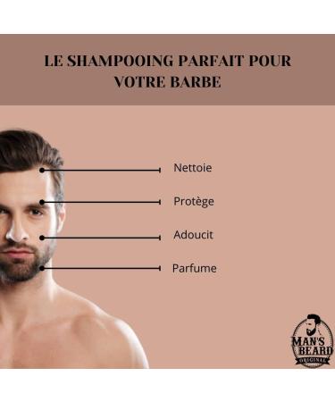 Man's Beard | Beard Shampoo Men's Face Wash Product | Beard Care | Daily Use | Natural Ingredients - Castor Oil | 150ml | 100% Made in France - Buy Online on GoSupps.com