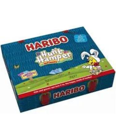 Haribo Hunt Hamper Box 320g Easter Egg Hunt Hamper Perfect For Sharing - Includes 20 Mini Bags 2x Bunny Ears Clue Cards & Signs - Buy Online on GoSupps.com