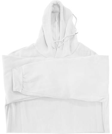 Shop Creoqiji Women's Black Hoodie - Trendy Fleece Sweater with Long Sleeves & Circular Neckline | Affordable Autumn Sweatshirt - Buy Online on GoSupps.com