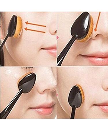 Toothbrush Shape Oval Make-Up Brush Set - 10-Part Beauty Tools for Flawless Application - Buy Online on GoSupps.com