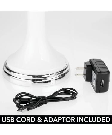 mDesign Modern Motion Sensor LED Makeup Vanity Mirror - Large 8 Round, 3X Magnification - Hands-Free, Rechargeable, Cordless - White/Chrome - Buy Online on GoSupps.com