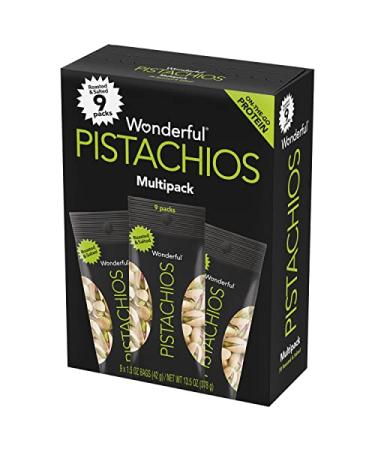 Wonderful Pistachios Roasted & Salted Nuts 1.5oz Bag - Pack of 9 | Healthy Snack - Buy Online on GoSupps.com