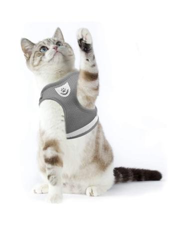 Supet cat tableware dishes for cats puppy tableware soft cats vest with leash for kitten dogs chihuahua (m gray) m (breast size: 33-38 cm) gray