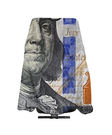 ONE TO PROMISE Dollars Bill Cash Barber Cape Usa One Hundred Dollars Bill Hair Cut Salon Cape,Hair Stylist Hairdresser Styling Cape,Waterproof Haircut Apron Cover Up For Adults,55