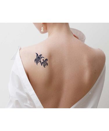 Ocean-Inspired Temporary Tattoo - Long Lasting Navy Blue Turtles Design for Adults - 4 Sheets - Buy Online on GoSupps.com