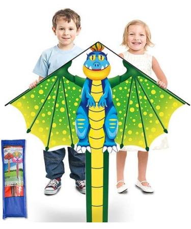 Dinosaur Kite for Kids Ages 3-12 | Easy-to-Fly Beach Kite with Handle and 328FT String - Buy Online on GoSupps.com