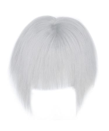Hairro Clip in Bangs Synthetic Hair Extensions - Silvery Grey Topper for Women - Hair Loss Solution - Buy Online on GoSupps.com