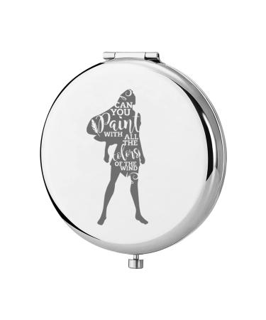 KEYCHIN Indian Princess Pocket Mirror Fairy Tale Fans Gifts Can You Paint with All The Colors of The Wind Compact Makeup Mirror for Women Girls Teenagers (Colors of Wind Mirror-S)