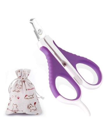 Cat Nail Clippers Easy to Use Pet Nail Trimmers for Small Animals Cat Claw Cutters Scissors for Guinea Pigs Birds Puppies Kittens Gerbils Ferrets Hamsters and Rabbits Purple White