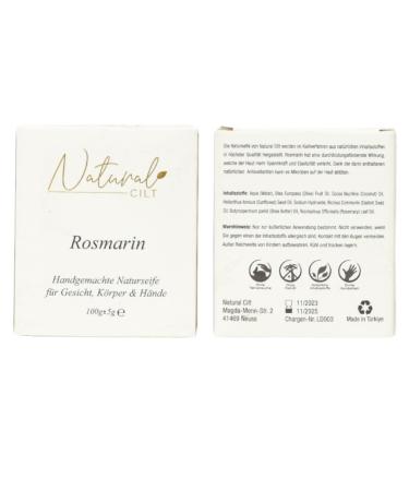 Natural Cilt Rosemary Soap - 100% Natural Handmade Shower Soap for All Skin Types - Certified & Chemical-Free - 100g (1 Pack) - Buy Online on GoSupps.com