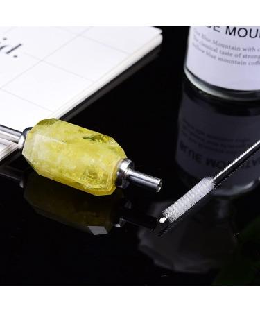 for Natural Crystal Citrine Stone Straw 18/8 Stainless Steel Reusable Straws for Drinking with Cleaner Brush Gift ERTEYIN - Buy Online on GoSupps.com