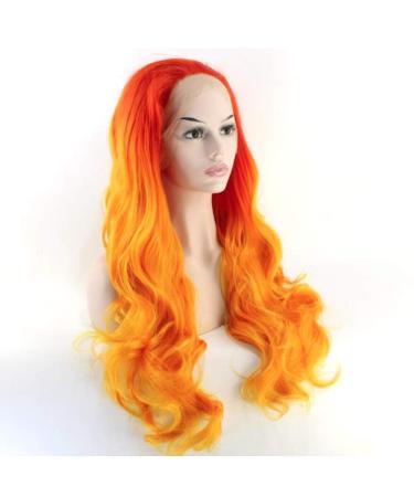 SHIYID Red Synthetic Lace Front Wig | Heat Resistant Long Wavy Hair | International Shipping Available - Buy Online on GoSupps.com
