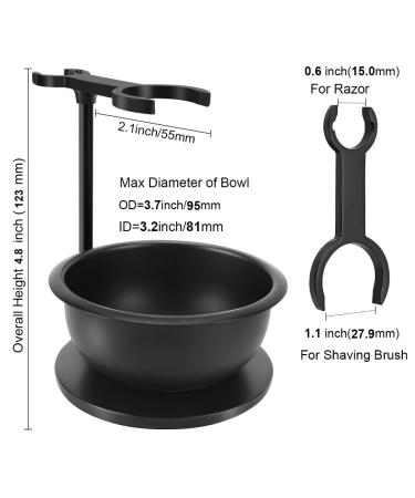 Matte Black Shaving Stand Set with Bowl, Brush, & Anti-Skid Handle - Men's Grooming Kit - Buy Online on GoSupps.com