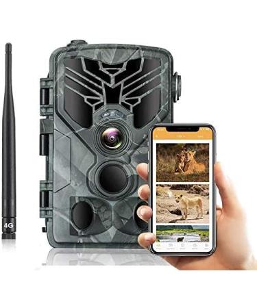 Radioind Wild camera 4G MMS/SMTP 1080P IP65 Waterproof wildlife camera telephone broadcast photo night vision camera 940nm IR LED NO GLOW Wild camera with Motion detector Night vision (without SIM card) 4G-810Lte green 5