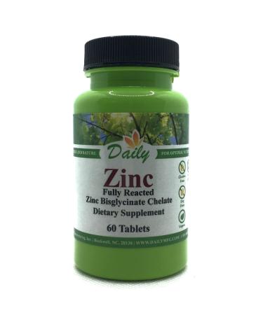 Daily's Zinc (Fully Reacted Zinc Bisglycinate Chelate 30 mg 60 Tablets)