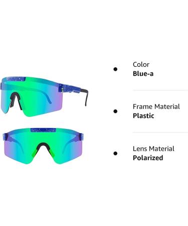 FoodOMeter Polarized Cycling Sunglasses for Men Women - Blue Sports Shades for Running, Golf, Fishing & Skiing - Buy Online on GoSupps.com