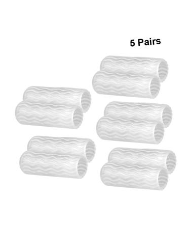Healifty Silicone Toe Sleeves 5 Pairs - Gel Thumb Protector for Trigger Finger, Toe Sleeve Orthotics & Finger Guard - Transparent Running Shoes - Pack of 5 - Buy Online on GoSupps.com
