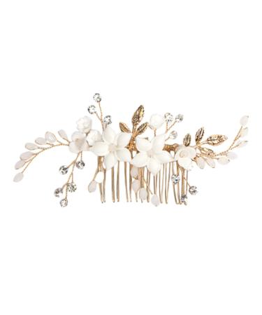 Didiseaon Bridal Headwear Flower Hair Comb Hair Side Comb for Women Comb Clips for Hair Decorative Hair Combs Side Comb for Hair Bride Headpiece Bridal Hair Accessory Bridal Hair Clips