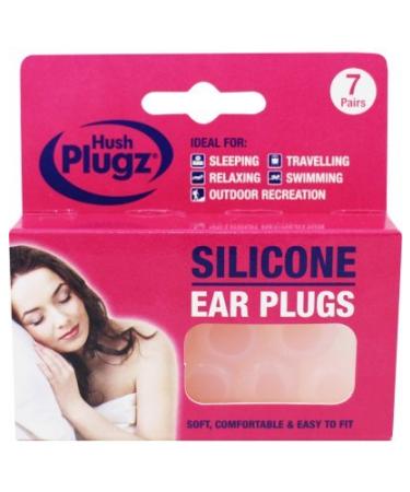 2 X Hush Plugz Silicone Earplugs (Price inclusive of VAT) by Hush Plugz Peach 7 Count (Pack of 2)