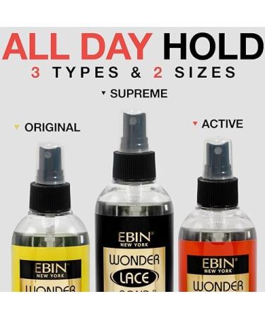 EBIN NEW YORK Wonder Lace Bond Lace Melt Spray - Extreme Firm Hold (Supreme) | Flawless Natural and Seamleass finish No Reside Long Lasting Formula with Protecting Edges Perfect for wigs 3.39 Fl Oz (Pack of 1) Supreme - Buy Online on GoSupps.com