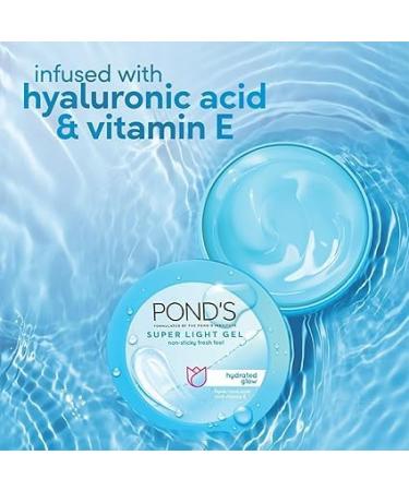 P.O.N.D. S Super Light Gel Moisturizer 100ml - Hydrating Oil-Free Formula with Hyaluronic Acid & Vitamin E for Glowing Skin 24Hr Hydration Instant Absorption - Buy Online on GoSupps.com