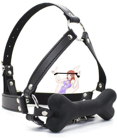 Fashion D coration personnalis e en cuir noir avec os de chien