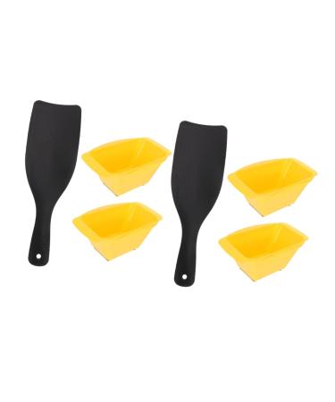 Minkissy 2 sets for hairdressing bowl foil tone brush hair bowl set coloring cream-colored paddle board mixing hairdresser yellow smooth professionally with Balayage Shop 30x9.7x0.3cmx2Pcs yellow