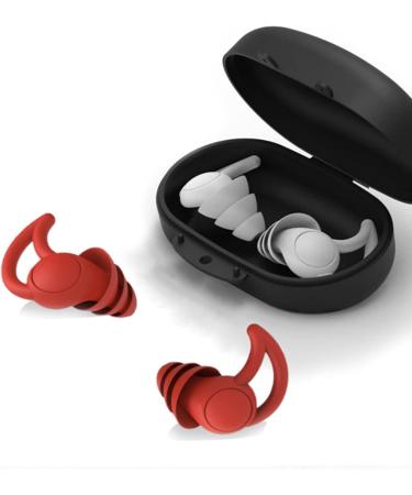 Noise Cancelling Ear Plugs 3 Layers Silicone Reusable Washable Earplugs For Sleeping Noise Cancelling Side Sleepers Construction Workers Snoring Concert Hearing Protection(Red) 3 Layers Red - Buy Online on GoSupps.com