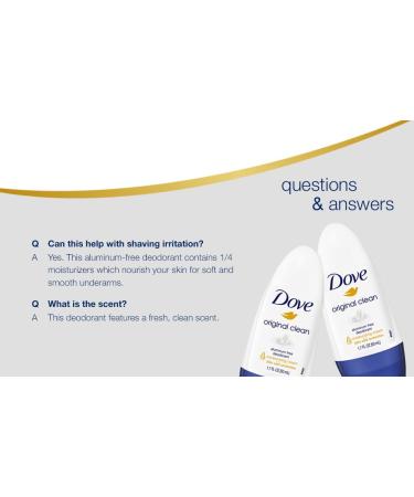 Dove Original Clean Roll On Deodorant Aluminum Free All Day Odor Protection 4-Pack 1.7 FL Oz Each 4 Bottles Body Deodorant - Buy Online on GoSupps.com