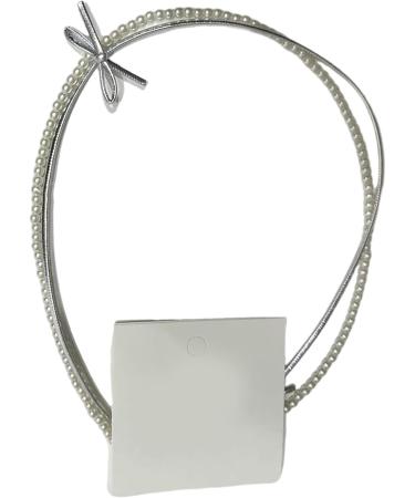 Oralgo Double-Layer Pearl Necklace - French Style Loop Fan Trailer Collarbone Chain for Women & Girls | Chic Gray Design - Buy Online on GoSupps.com
