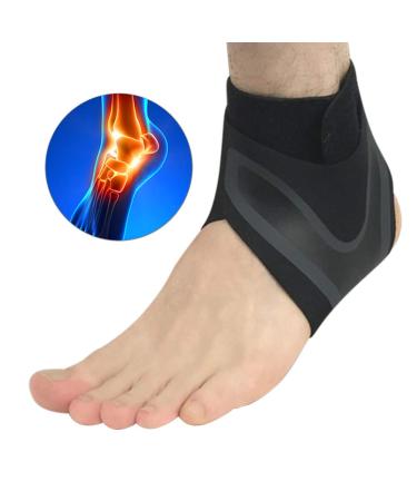 Ankle Stabilizer Brace for Men & Women - Breathable Adjustable Compression Support Wrap for Ankle Pain Relief Injury Recovery - Black/Grey - Buy Online on GoSupps.com