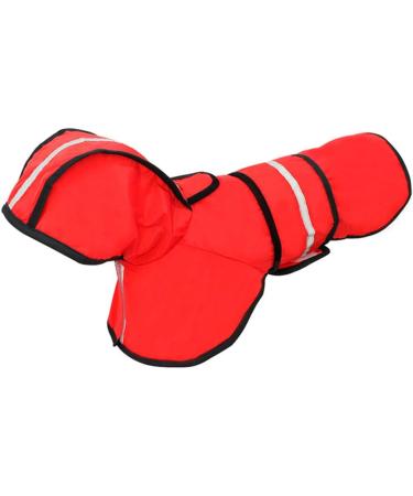 Buy Ultra-Light Waterproof Dog Raincoat with Hood & Reflective Strip for Medium Breeds - 2XL Red - Buy Online on GoSupps.com