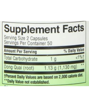 Nature's Way Dong Quai Root 565mg 100 Capsules - Pack of 2 | Herbal Supplement - Buy Online on GoSupps.com