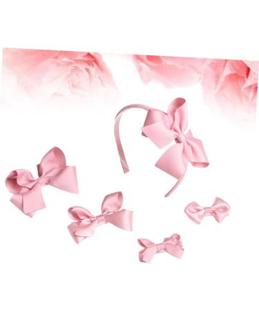 minkissy 5PC hair clips childrens hair accessories bow hair clip and headband baby girl hair accessories baby suits kids suit children's hair accessories 5 piece set parent-child bow tie - Buy Online on GoSupps.com