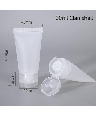 30 Pack Empty 30ml Transparent Soft Plastic Refillable Lotion Bottles - Ideal for Shampoo Facial Cleanser & Toothpaste - Buy Online on GoSupps.com