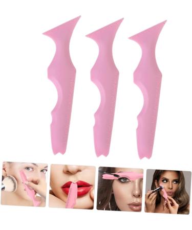 FOMIYES 3pcs Silicone Beauty Ruler Makeup Mascara Marscara Drawing Aid Eyeshadow Template With Wings Model 15X4.15CM Pink-2 - Buy Online on GoSupps.com