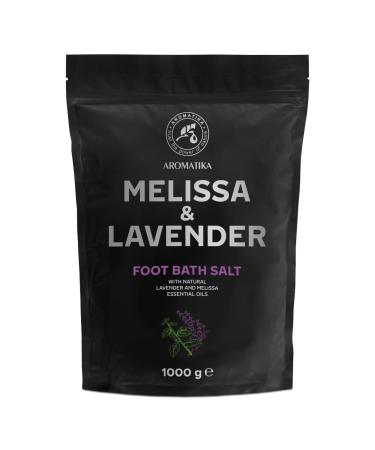 Foot Bath Salt with Lavender & Melissa Essential Oils - 1kg /1000g - Natural Sea Salt Foot Bath - Foot & Nail Soak - Pedicure Foot Soak - Soothing Foot Soak - Smelling Salts - Aromatherapy Bath Salts Lavender & Melissa Essential Oils 1000g (Pack of 1)