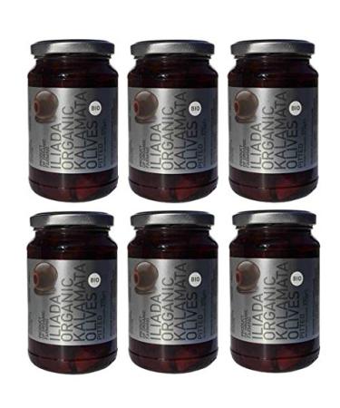 6 glasses Bio Kalamata from Greece without the core each 370g (180g drip weight) Black olives iliada organic olives 6 SPAR set + 10ml olive oil for testing