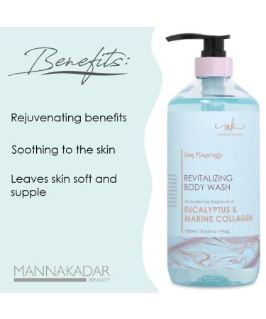 Manna Kadar Beauty Dead Sea Minerals Revitalizing Body Wash Eucalyptus & Marine Collagen - Clean Soothe Revitalizes Rejuvenates Skin Shower Gel - Buy Online on GoSupps.com