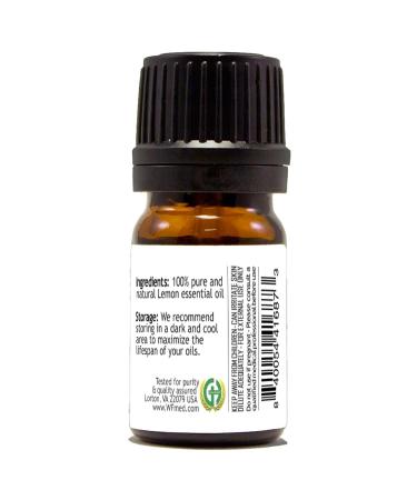 Lemon 1/6 fl oz (5 ml) Glass Bottle 100% Pure Essential Oil - GreenHealth - Buy Online on GoSupps.com