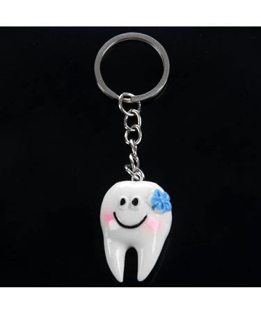 Beifenl 40pcs Tooth Shaped Hanging Keychain - Cute Dentistry Gift for Dental Enthusiasts | International Shipping Available - Buy Online on GoSupps.com