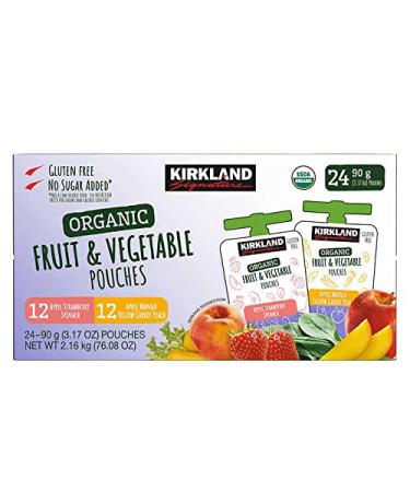 Kirkland Signature Organic Fruit & Vegetable Pouches - 24 Pack (76.8 Oz) - Buy Online on GoSupps.com