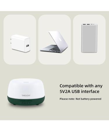 TAIGUCAT 300ML Aromatherapy Essential Oil Diffuser - USB-C Power - Remote Control - 7-LED Color Changing Light - Mini Home Diffuser for Small Bedrooms and Offices (Green) - Buy Online on GoSupps.com