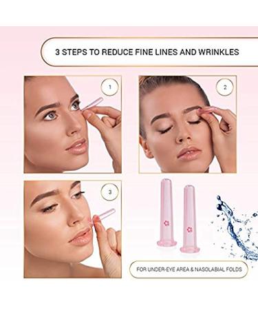 Silicone Facial Cupping Therapy Set - 4 Cups + Free Exfoliating Brush - Anti-Wrinkle & Anti-Aging - Hygienic Face & Eye Massage Kit - Buy Online on GoSupps.com