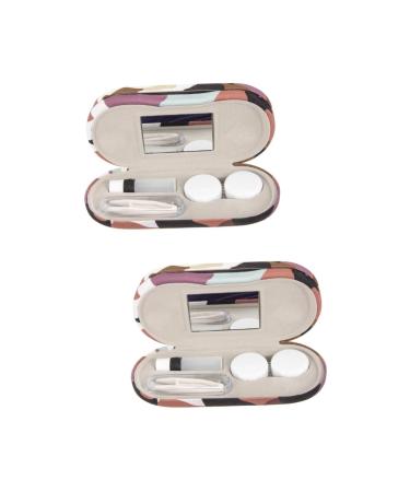 Solustrie 2 sentences glasses case with double usage container for contact lenses multi-purpose glasses case glasses glasses ormanizer glasses outdoor glasses case Double layer hard shell
