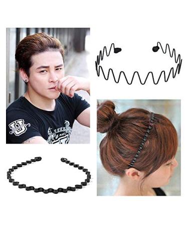 Shop 8-Pack Unisex Black Metal Hair Bands - Slip-Resistant Elastic Headbands for Sports & Yoga | Durable Hair Accessories - Buy Online on GoSupps.com