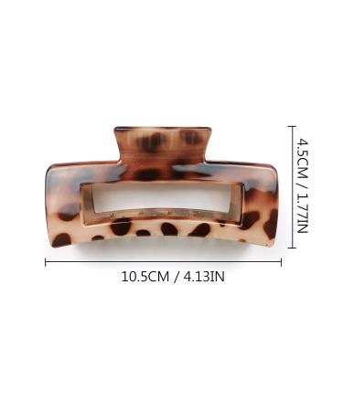 Kavya 4-Piece Large Non-Slip Hair Clips for Women | Angular Leopard Pattern Plastic Clips for Thick Long Hair | Multi-Colored Hair Accessories - Buy Online on GoSupps.com